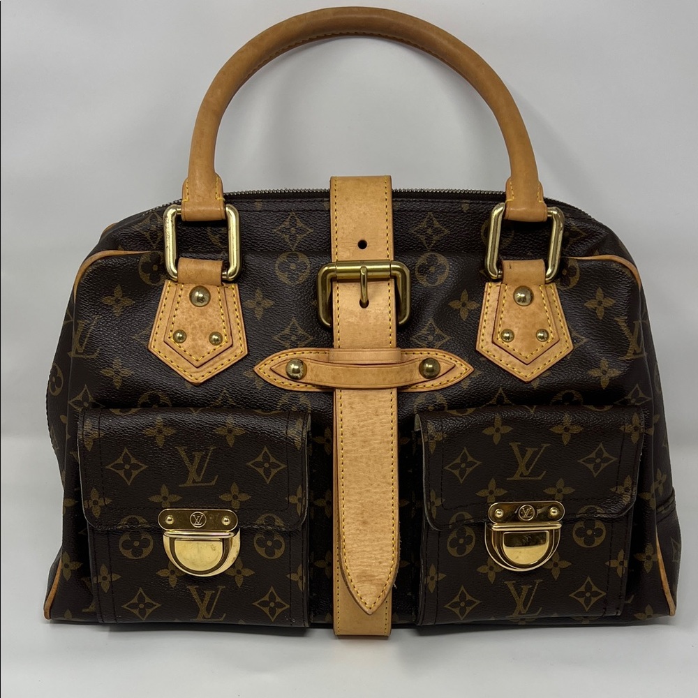Louis Vuitton Manhattan Luxury Brown Monogram Satchel with original dust bag